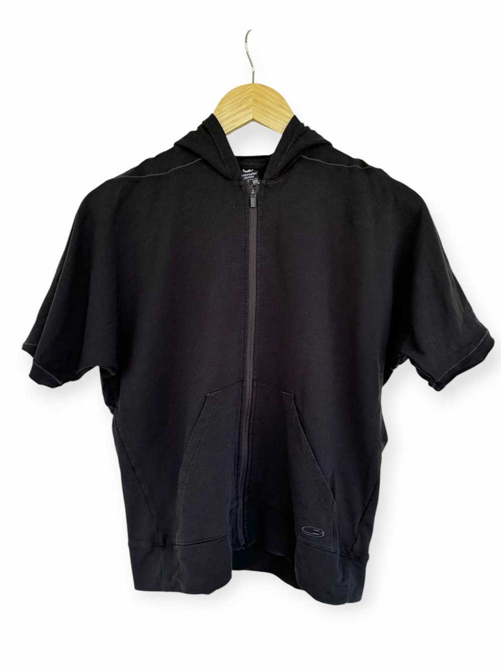 Icebreaker Merino Wool Blend Zip Short Sleeve Hoodie Top size XS